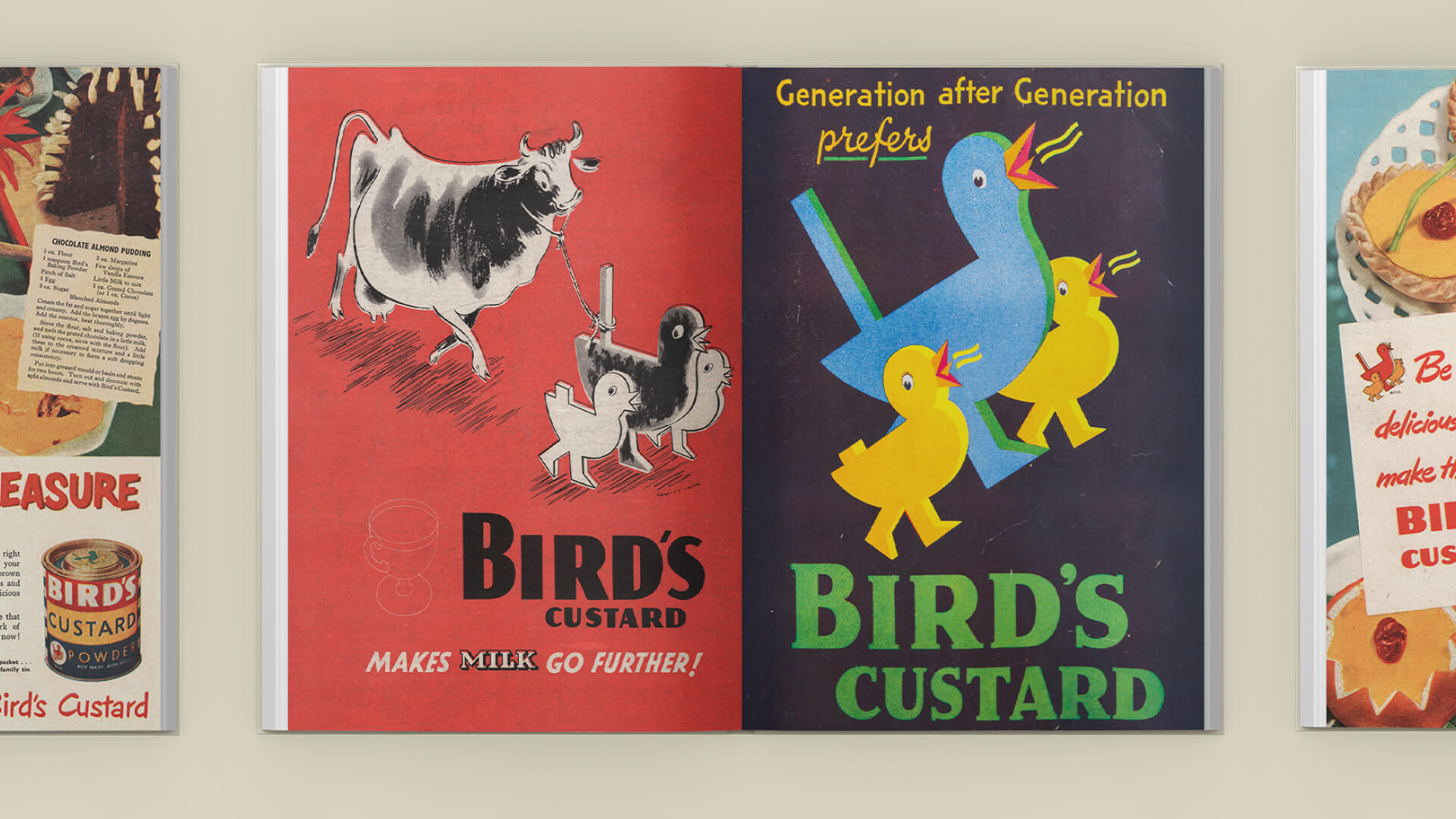 Vintage Birds adverts in books
